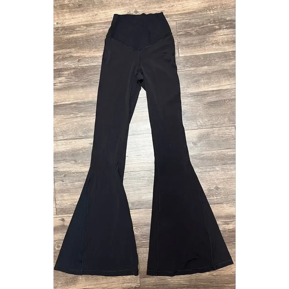 Aerie Offline Real Me Crossover Flare Leggings Black Yoga Pants S Lounge Gym - Picture 3 of 11